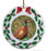 Pheasant Porcelain Holly Wreath Christmas Ornament