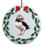 Atlantic Puffin Porcelain Holly Wreath Christmas Ornament