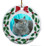 British Shorthair Cat Porcelain Holly Wreath Christmas Ornament