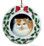 Persian Cat Porcelain Holly Wreath Christmas Ornament