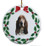 Basset Hound Porcelain Holly Wreath Christmas Ornament