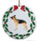 German Shepherd Porcelain Holly Wreath Christmas Ornament