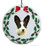 Welsh Corgi Porcelain Holly Wreath Christmas Ornament