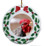 Rooster Porcelain Holly Wreath Christmas Ornament