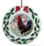 Rooster Porcelain Holly Wreath Christmas Ornament