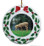 Sheep Porcelain Holly Wreath Christmas Ornament