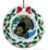 Turkey Porcelain Holly Wreath Christmas Ornament