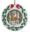 Deer Porcelain Holly Wreath Christmas Ornament
