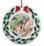 Rabbit Porcelain Holly Wreath Christmas Ornament