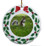 Squirrel Porcelain Holly Wreath Christmas Ornament