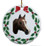 Horse Porcelain Holly Wreath Christmas Ornament