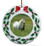 Horse Porcelain Holly Wreath Christmas Ornament