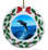 Dolphin Porcelain Holly Wreath Christmas Ornament