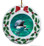 Dolphin Porcelain Holly Wreath Christmas Ornament