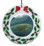 Manatee Porcelain Holly Wreath Christmas Ornament