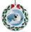 Seal Porcelain Holly Wreath Christmas Ornament
