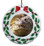 Alligator Porcelain Holly Wreath Christmas Ornament