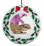 Gecko Porcelain Holly Wreath Christmas Ornament