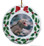 Iguana Porcelain Holly Wreath Christmas Ornament
