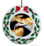 Python Snake Porcelain Holly Wreath Christmas Ornament