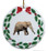 Elephant Porcelain Holly Wreath Christmas Ornament