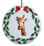 Giraffe Porcelain Holly Wreath Christmas Ornament