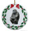 Gorilla Porcelain Holly Wreath Christmas Ornament