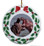 Hippo Porcelain Holly Wreath Christmas Ornament