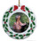 Hippo Porcelain Holly Wreath Christmas Ornament