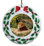 Lion Porcelain Holly Wreath Christmas Ornament