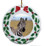 Zebra Porcelain Holly Wreath Christmas Ornament