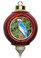 Bluebird Victorian Red and Gold Christmas Ornament