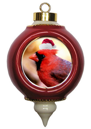Cardinal Victorian Red and Gold Christmas Ornament