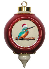 Kingfisher Victorian Red and Gold Christmas Ornament