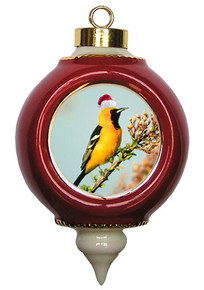 Oriole Victorian Red and Gold Christmas Ornament