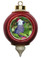African Grey Parrot Victorian Red and Gold Christmas Ornament