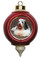 Bearded Collie Victorian Red & Gold Christmas Ornament