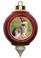 Rabbit Victorian Red and Gold Christmas Ornament