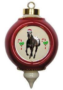 Appaloosa Victorian Red and Gold Christmas Ornament