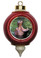 Hippo Victorian Red and Gold Christmas Ornament