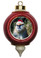 Monkey Victorian Red and Gold Christmas Ornament