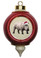 Rhino Victorian Red and Gold Christmas Ornament