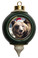 Bear Ceramic Victorian Green and Gold Christmas Ornament