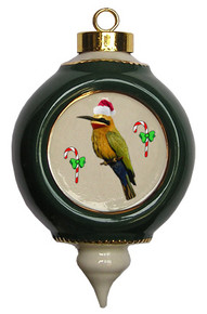 Bee Eater Victorian Green and Gold Christmas Ornament
