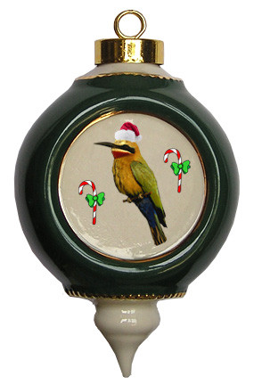 Bee Eater Victorian Green and Gold Christmas Ornament
