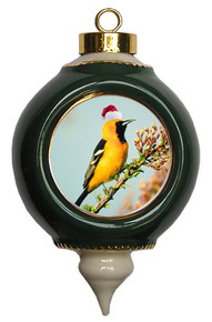 Oriole Victorian Green and Gold Christmas Ornament