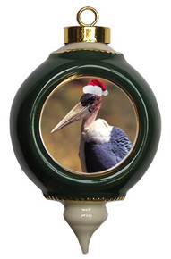 Vulture Victorian Green and Gold Christmas Ornament