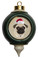 Pug Victorian Green & Gold Christmas Ornament