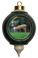 Sheep Victorian Green and Gold Christmas Ornament