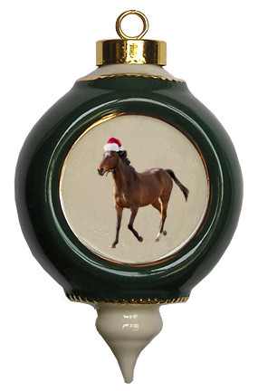 Arabian Victorian Green and Gold Christmas Ornament